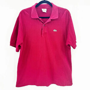 Lacoste Slim Fit Polo Shirt Mens Size L Red Short Sleeve Pullover Logo Classic